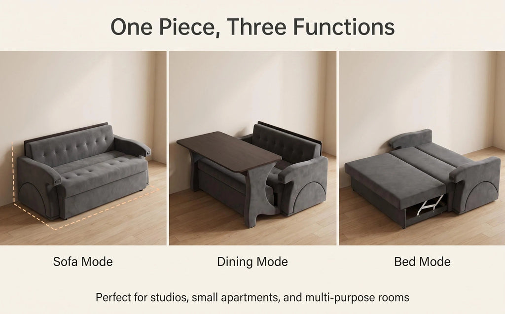 Multi‑Purpose Convertible Sofa, Sofa / Bed / Desk 3‑Mode Home Furniture
