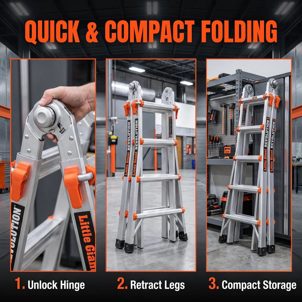 Multi-Position Aluminum Ladder | Compact Folding for All Jobs