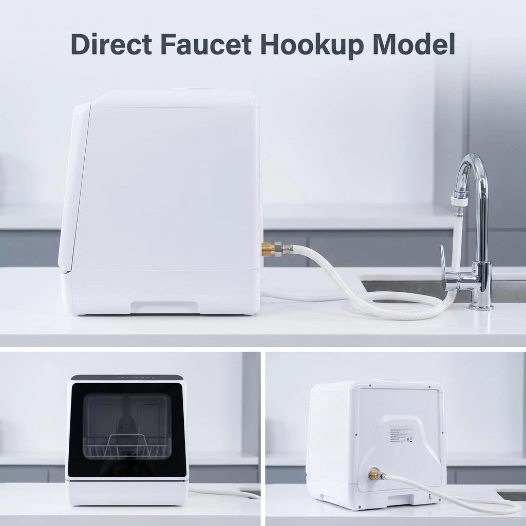 Space‑Saving Countertop Dishwasher, Hot Air Drying & Multiple Wash Programs