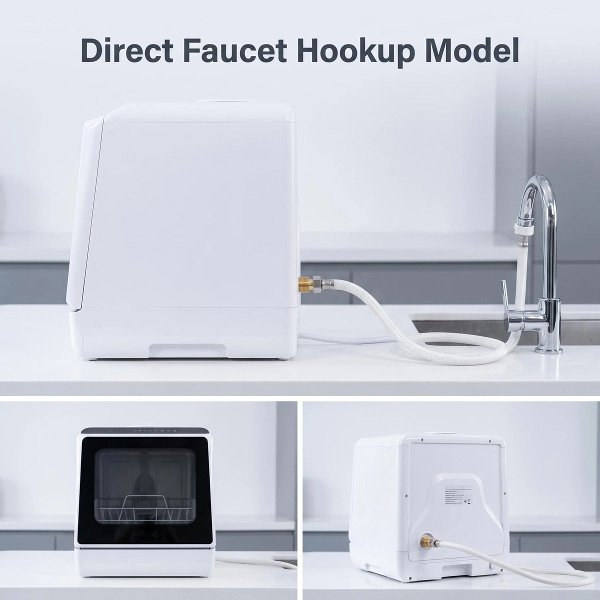 Space‑Saving Countertop Dishwasher, Hot Air Drying & Multiple Wash Programs