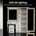 All‑in‑One Makeup Vanity Set | Full Body LED Mirror & Stool Included