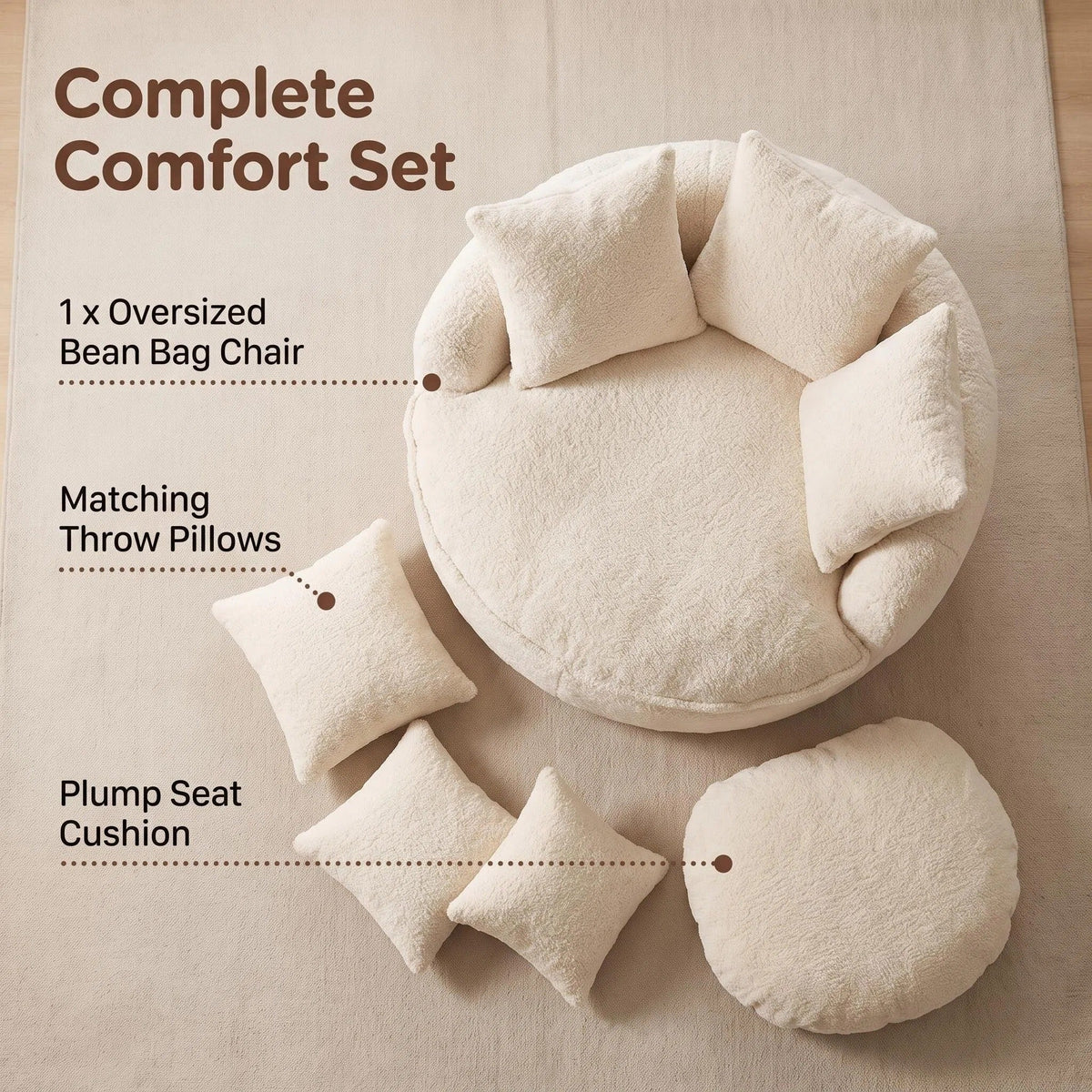 Fluffy Lazy Sofa, Ultra Soft Multi-Purpose Chair for All Rooms