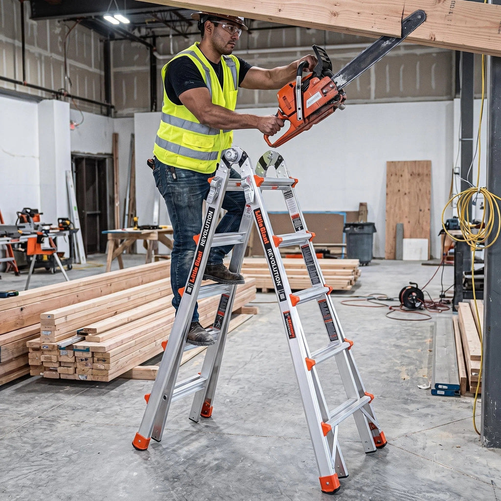 Multi-Position Aluminum Ladder | Compact Folding for All Jobs