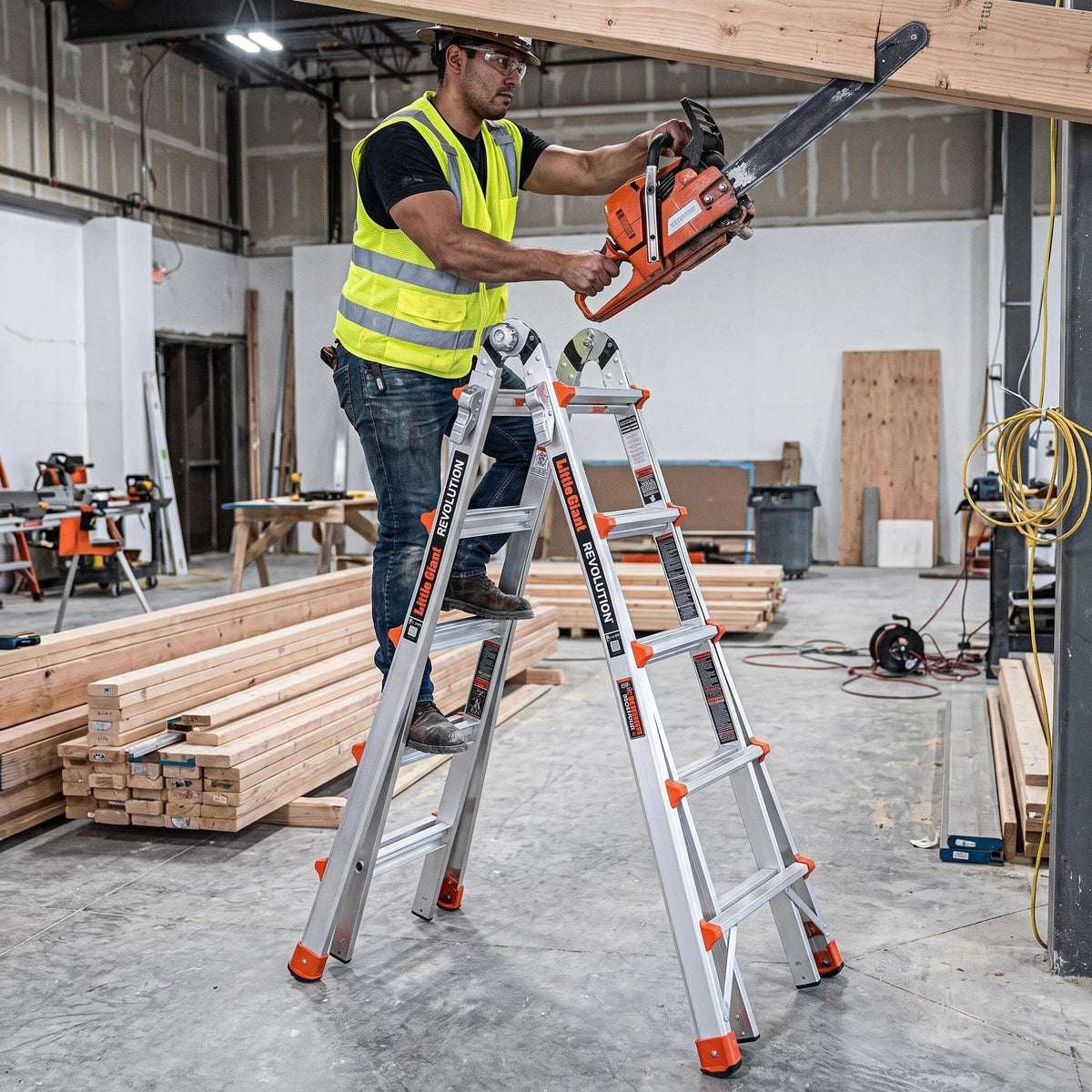Multi-Position Aluminum Ladder | Compact Folding for All Jobs