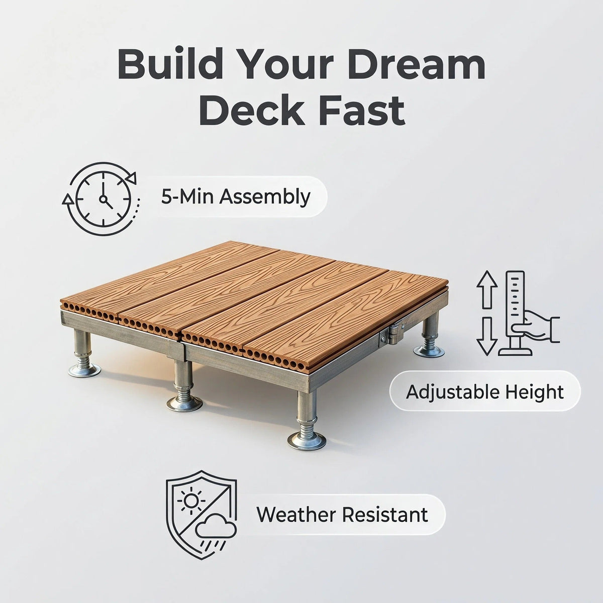 Modular Outdoor Deck Tiles | Tool-Free Install for Your Patio