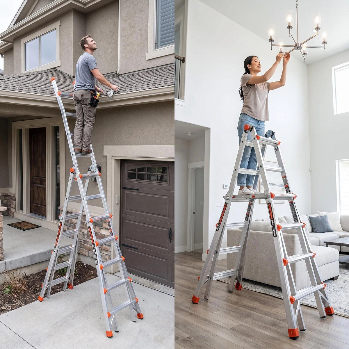 Multi-Position Aluminum Ladder | Compact Folding for All Jobs
