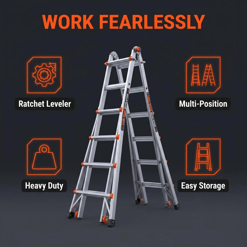 Multi-Position Aluminum Ladder | Compact Folding for All Jobs