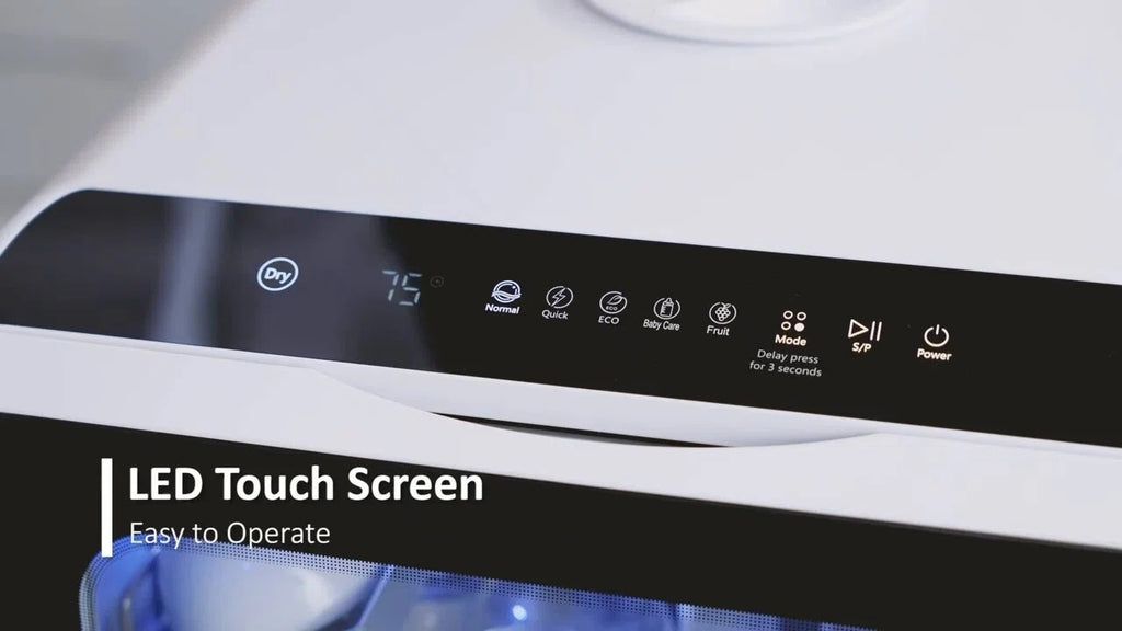 Space‑Saving Countertop Dishwasher, Hot Air Drying & Multiple Wash Programs