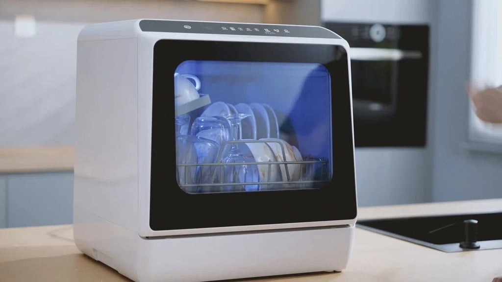 Space‑Saving Countertop Dishwasher, Hot Air Drying & Multiple Wash Programs