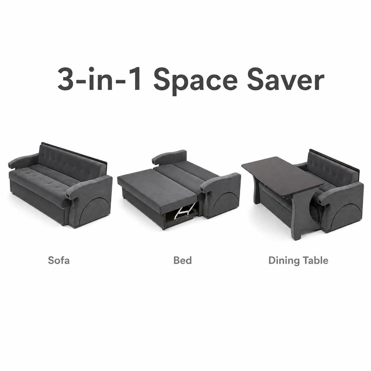 Multi‑Purpose Convertible Sofa, Sofa / Bed / Desk 3‑Mode Home Furniture